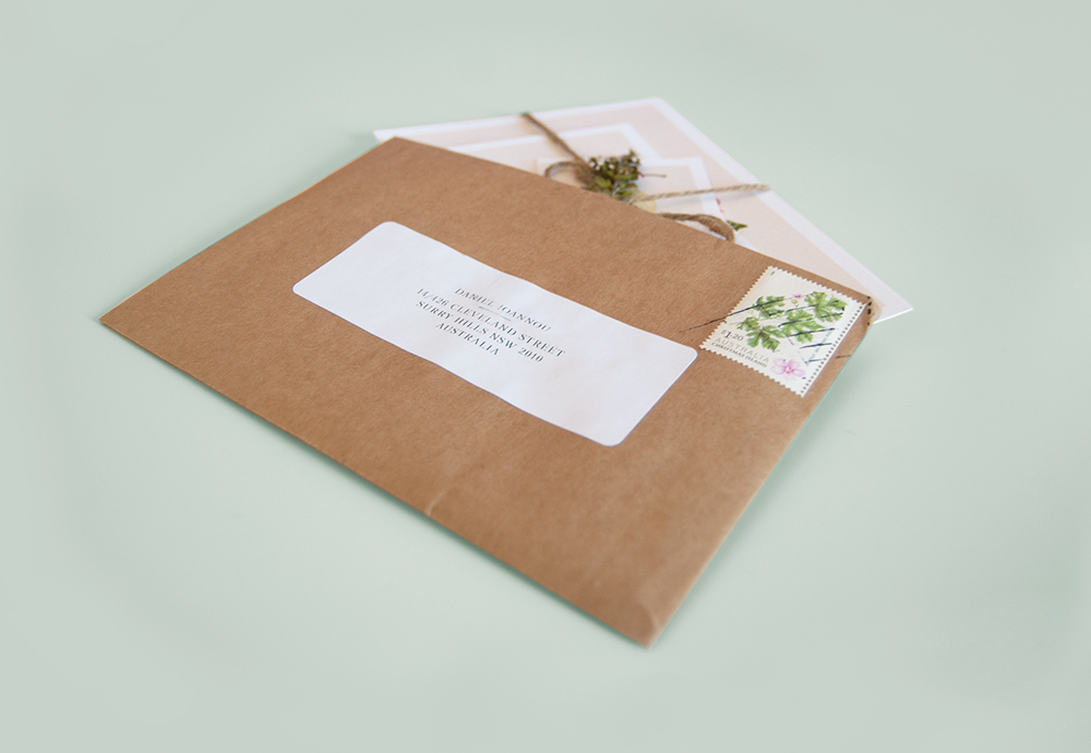Convite de Casamento botanico envelope